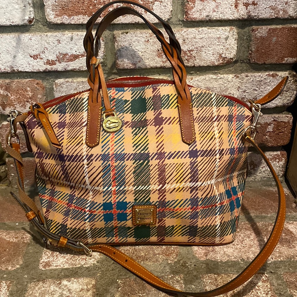 Dooney & Bourke Plaid Satchel Bag- As Is
